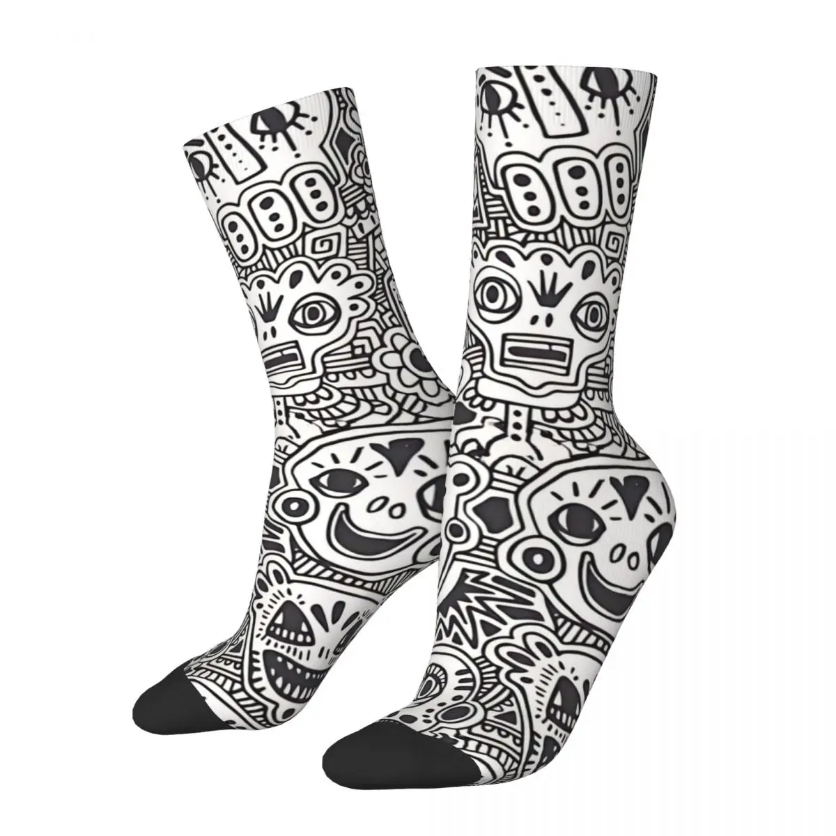 Happy Men's Socks Oodles Of Doodles Vintage Harajuku Casual Crew Sock Gift Pattern Printed