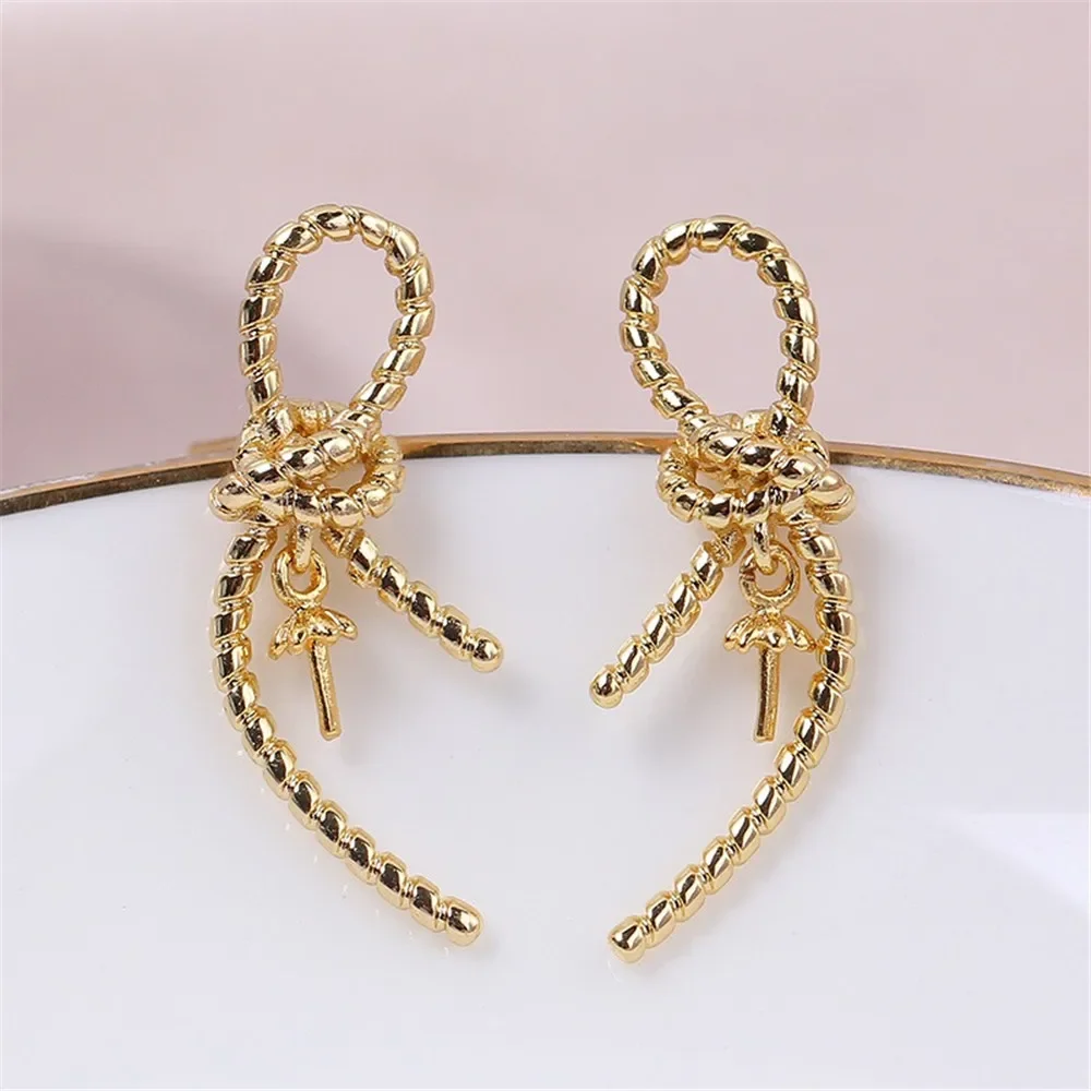 

Gold Plated Pearl Earring Settings, DIY Jewelry Making Supplies, Blank Ear Stud Bases for Handmade Accessories, 1pair No Pearl