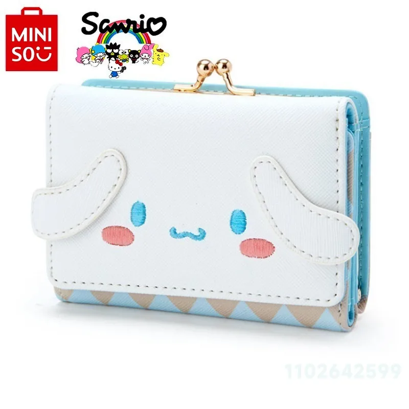 Miniso Sanrio New Women's Wallet Luxury Brand Fashion Mini Zero Wallet Cartoon 3D Multi Slot Wallet Card Bag Large Capacity