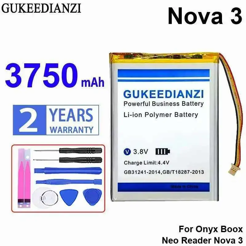 

Good Low-Temperature Performance E - Book Reader Battery Reliable Replacement For Onyx Boox Neo Reader Nova 3 3750mAh