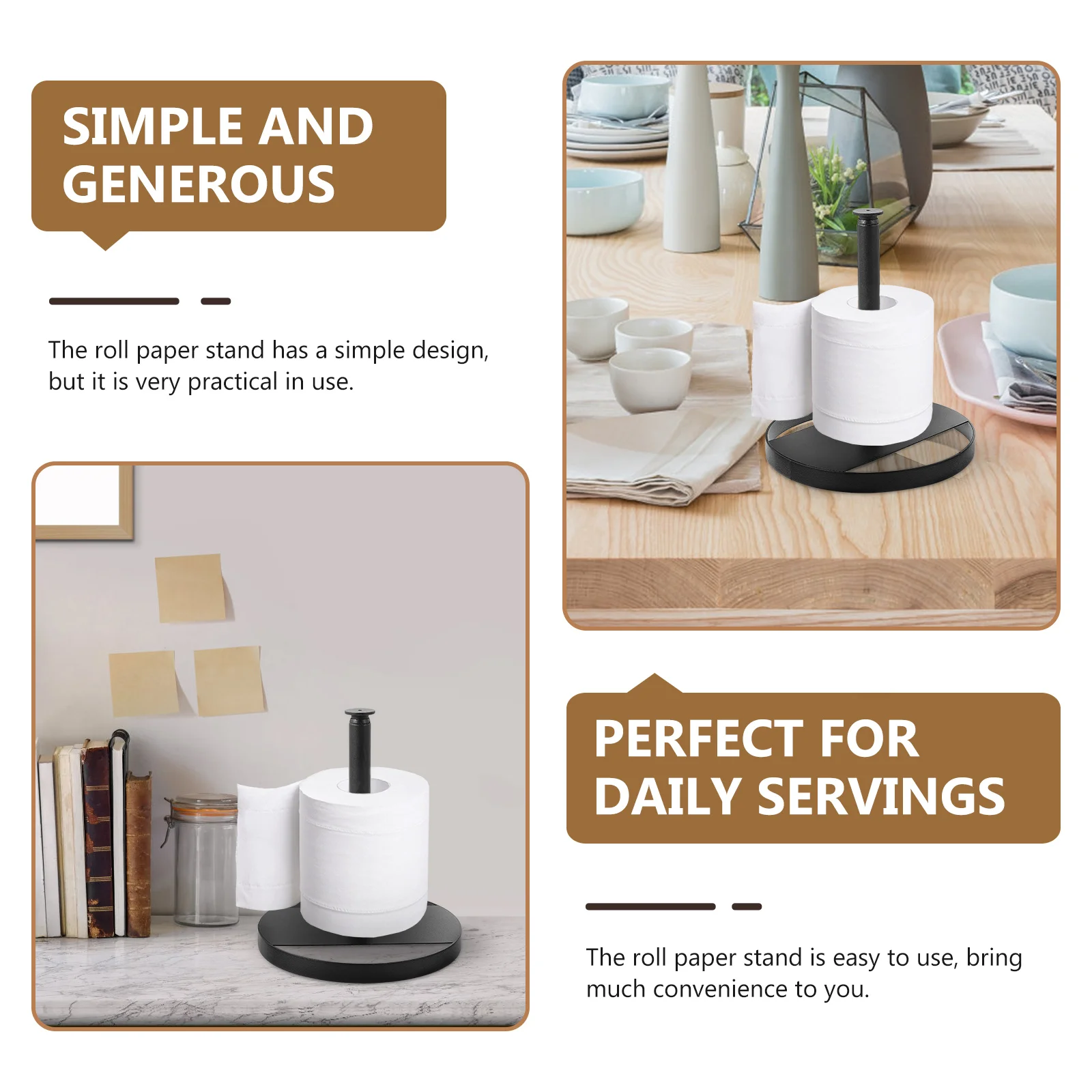

Good Workmanship Vertical Paper Roll Rack Easy Use Home Paper Storage Stand Practical Bathroom Tissue Organizer