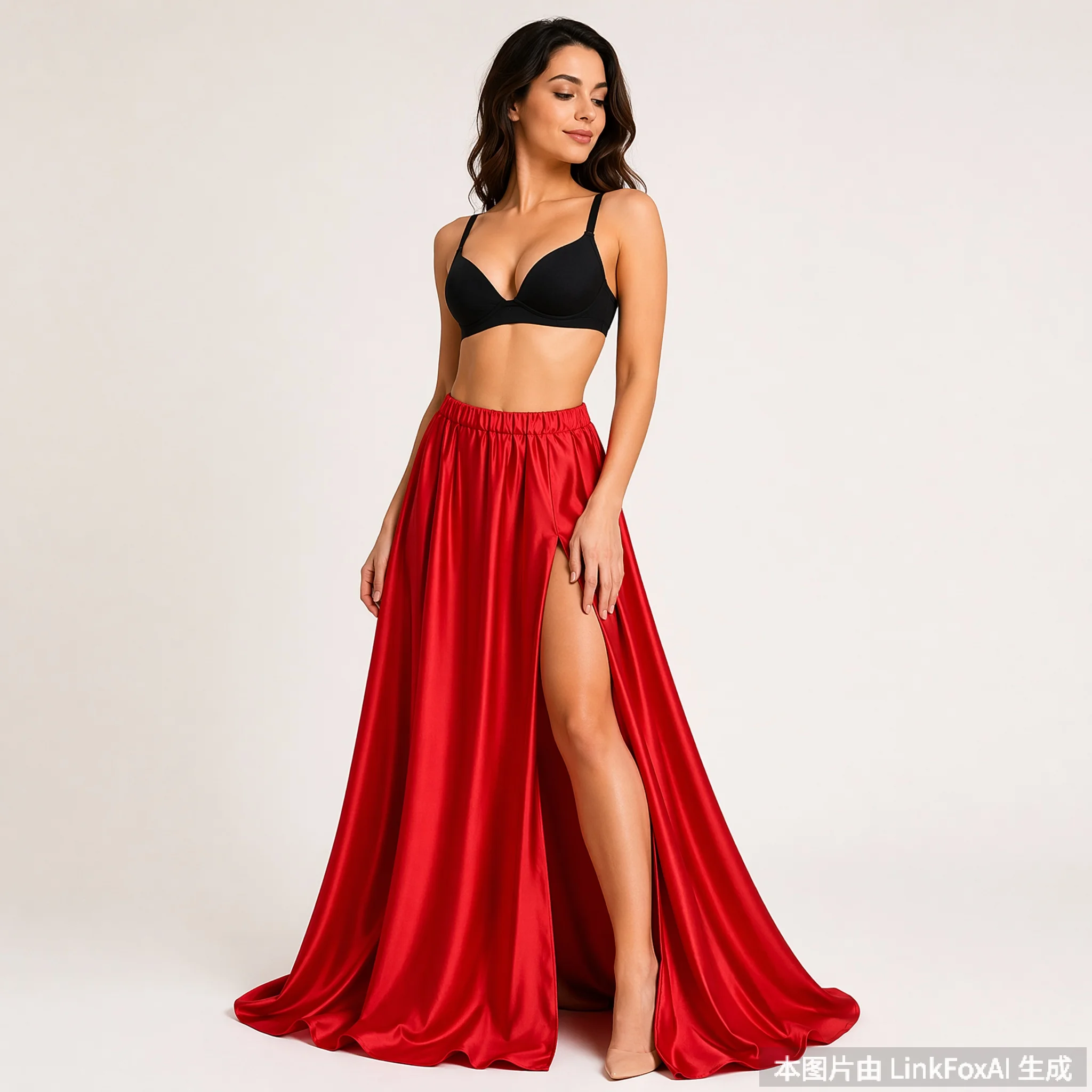 Belly Dance Costume Skirt For Women Satin Split Long Skirt Customsized Adult Oriental Belly Dancing Wear Clothing FF25