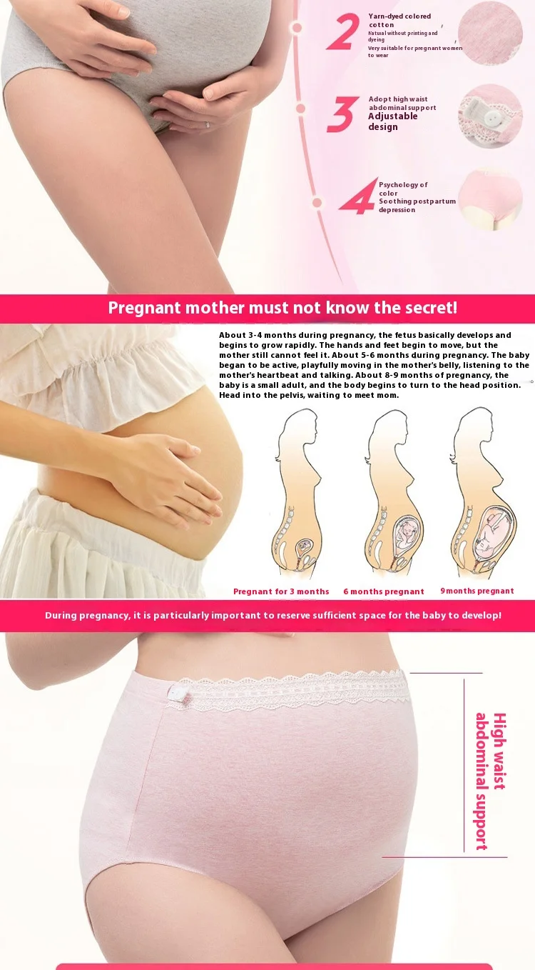 Culotte de grossesse post-partum grande taille, sous-vêtement de soutien abdominal, taille haute, début de grossesse moyenne