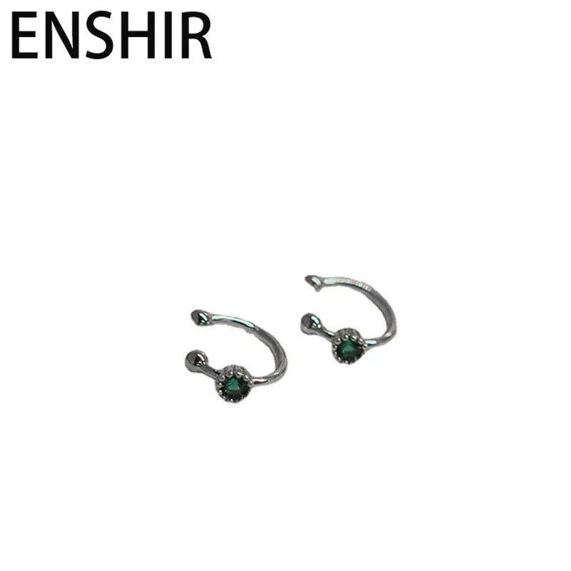 ENWinterR-Boucles d'Oreilles à réinitialisation Vert pour Femme, 03/Simple, Mini réinitialisation de Manchette d'Oreille Sans Piercing, Accessoires de Bijoux