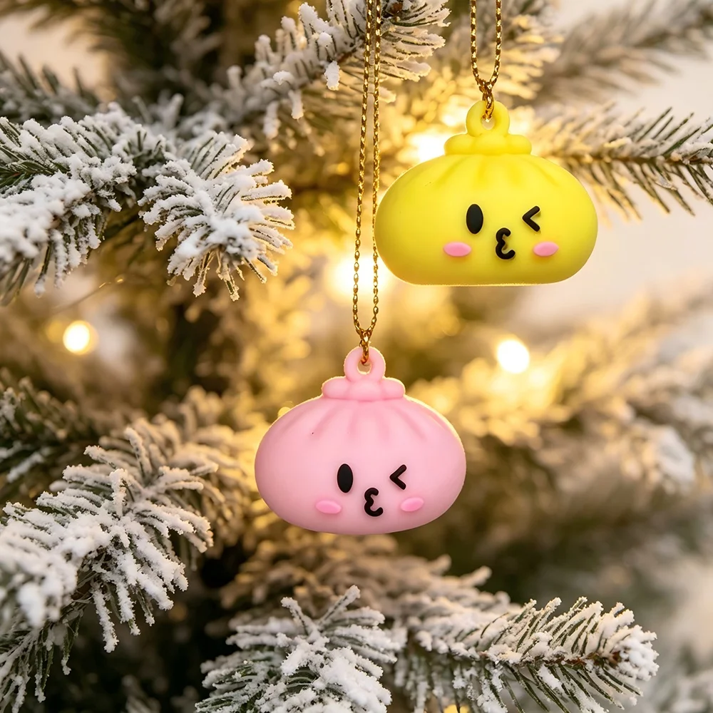 24 Stück Weihnachtsdekoration in Form von Knödeln, Adventskalender, 3D-Hängedekoration, Weihnachtsmann, Schneemann, Weihnachtsgeschenk für die Familie – Detail 3