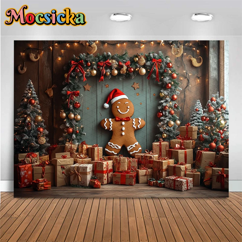 Mocsicka Рождественский фон для фотосъемки, домашний подарок, украшение для рождественской елки, детский душ, фотофон, реквизит для съемки, студийный баннер