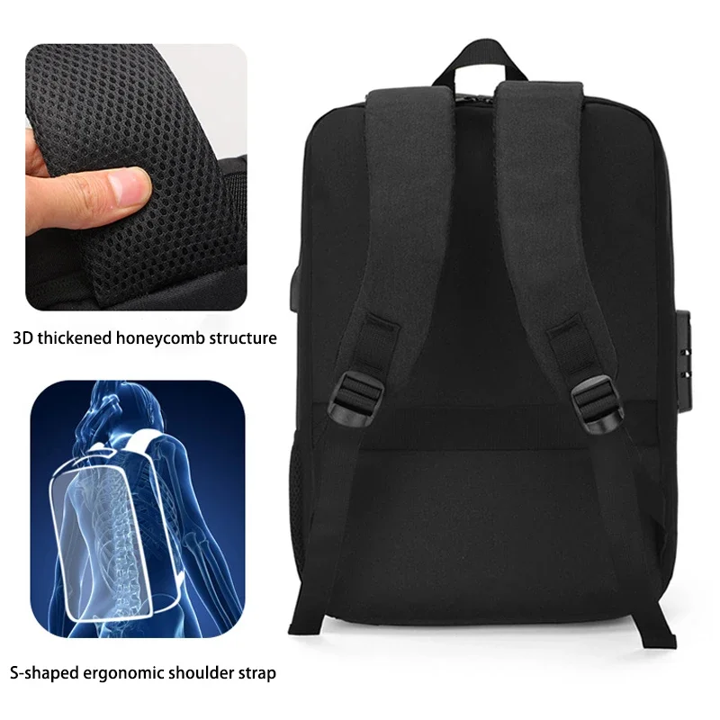 Men's Casual Hard Shell Backpack Anti-theft Backpack High Capacity Travel USB Charging Bag Fasion Business Computer Bag for Male