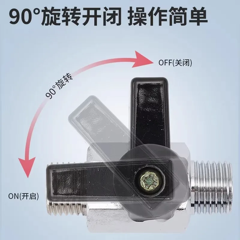 Mini Handle Ball Valve With BSP 1/4, 3/8, 1/2 Male To Female Thread Ballvalve For Air Compressor Water Gas Oil Shut On/Off Valve