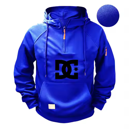 New men's fashion zippered pullover, long-sleeved sweatshirt, casual autumn sweatshirt, multi-pocket spring and autumn style - Image 8