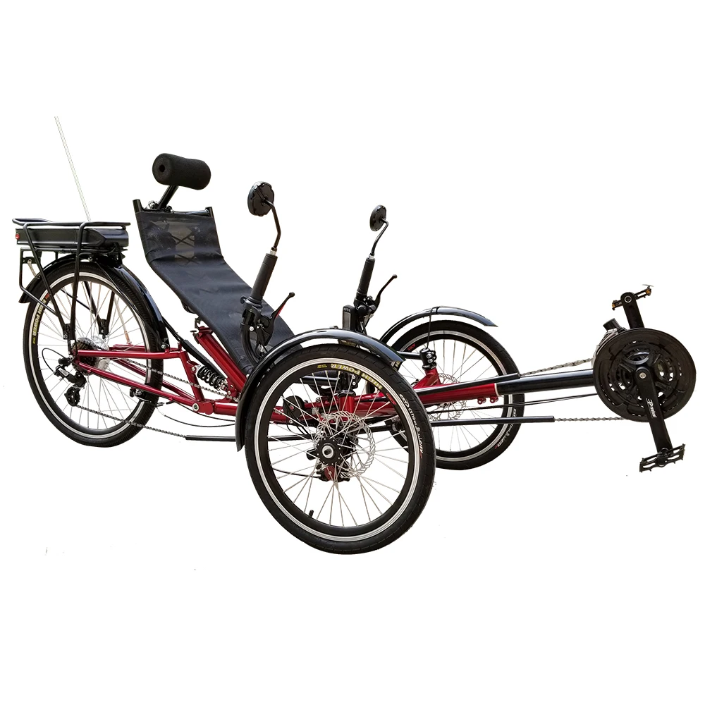 Electric reverse single tadpole horizontal bicycle tricycle for sale