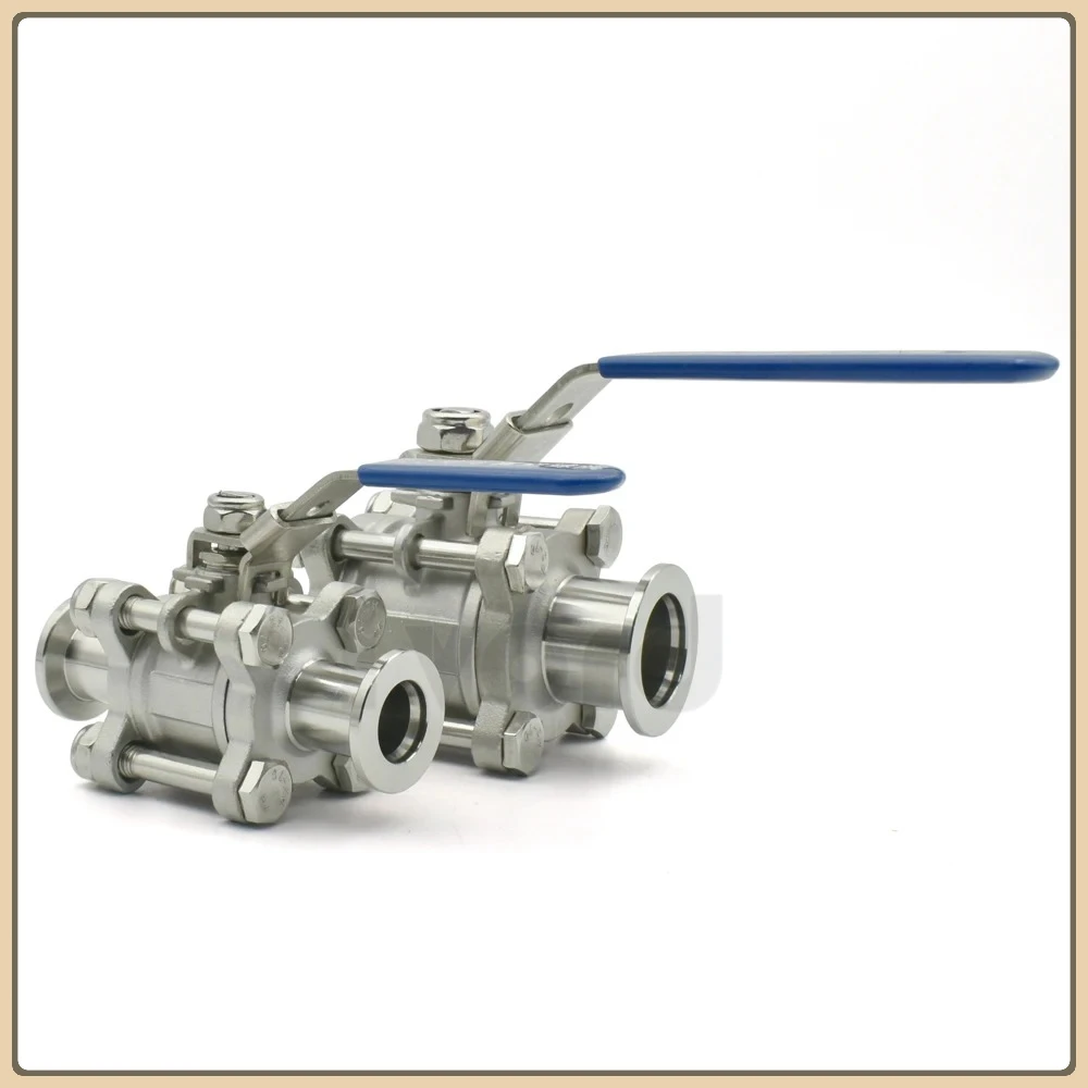 KF16 KF25 KF40 KF50 3-piece High Vacuum Manual Ball Valve SUS304 Stainless Steel KF Vacuum Ball Valve