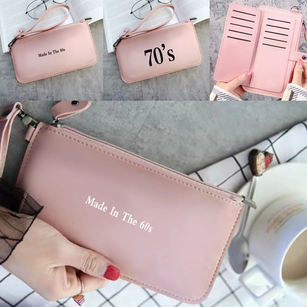Wallet Card Bags Key Case Years Print Handbag Women Outdoors ID Card Credit Storage Pack Pu Leather New Foldable Purse Money Bag