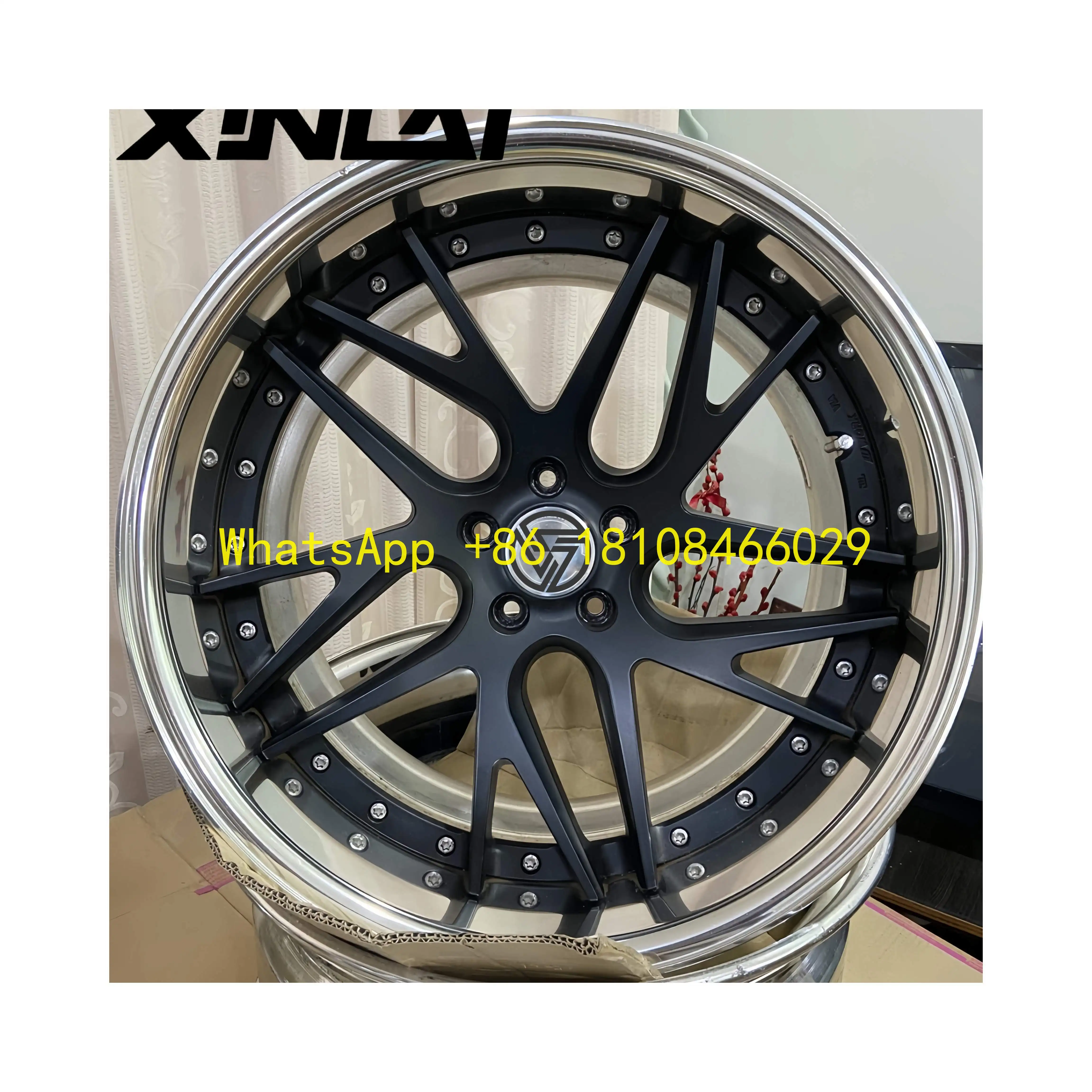 

New Hot Sale Brushed Polished Deep Concave Custom Color 2-piece 5x114.3 5x120 5x112 20 21 22inch Forged Wheels for Racing Car
