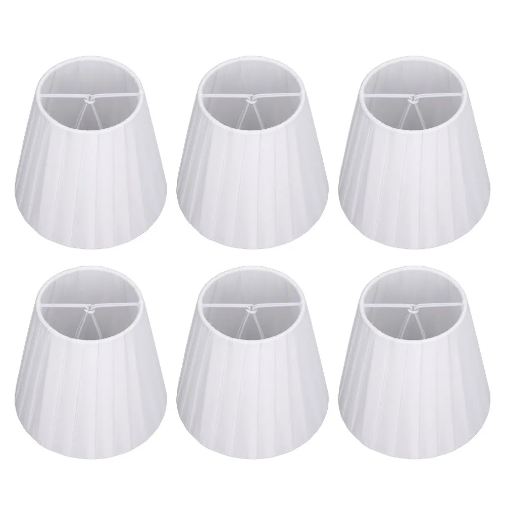 6PCS Modern Fabric Lampshade Clip On Design 5.1 inch Height Lamp Cover Small Lamp Shades Table Lamp