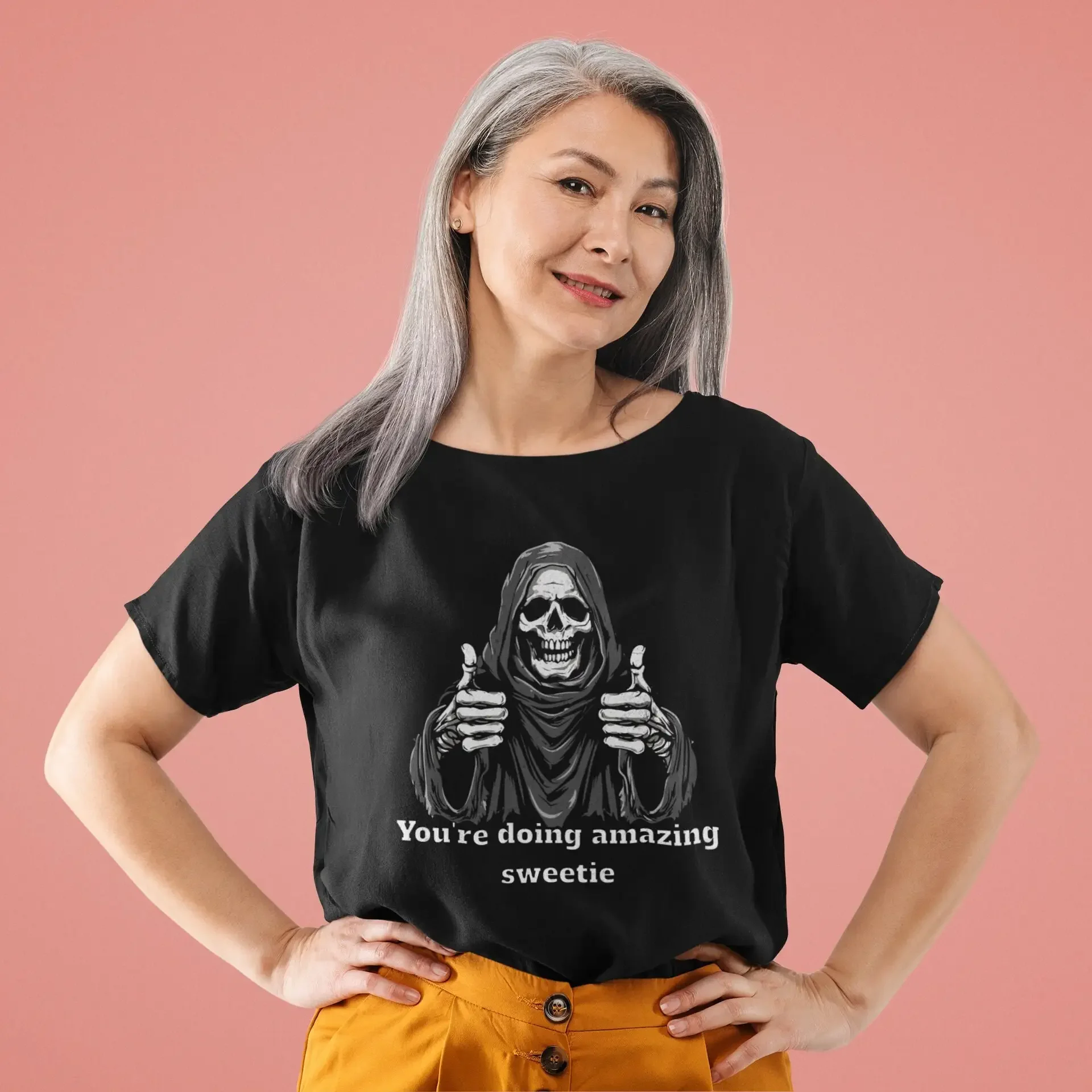 T-shirt drôle « You re Doing Amazing Sweetie » Goth Death Halloween Unhinged Cursed