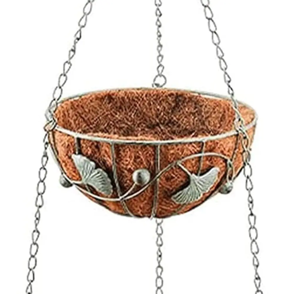 

Vertical Coconut Palm Wrought Iron Planter, 3-Tier Hanging Flower Pots for Outdoor Balcony, Terrace, Indoor Use