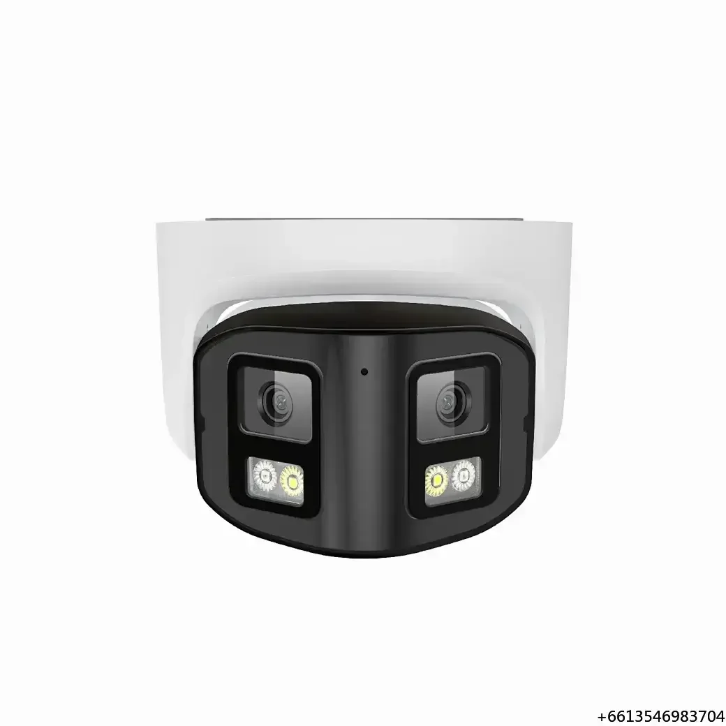 4MP Dual Lens 180 Degree Dome Ceiling CCTV Bullet Camera Hik Compatible IP PoE ColorVu IP66 Two Way Audio CMOS Outdoor Camera