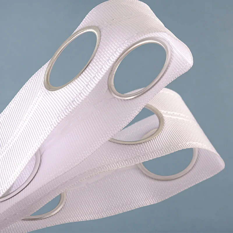 10M/15M Curtain Perforated Cloth with Textile Belt Roman Loop Thickened Textile Belt Accessories with Round Eyelet Rings