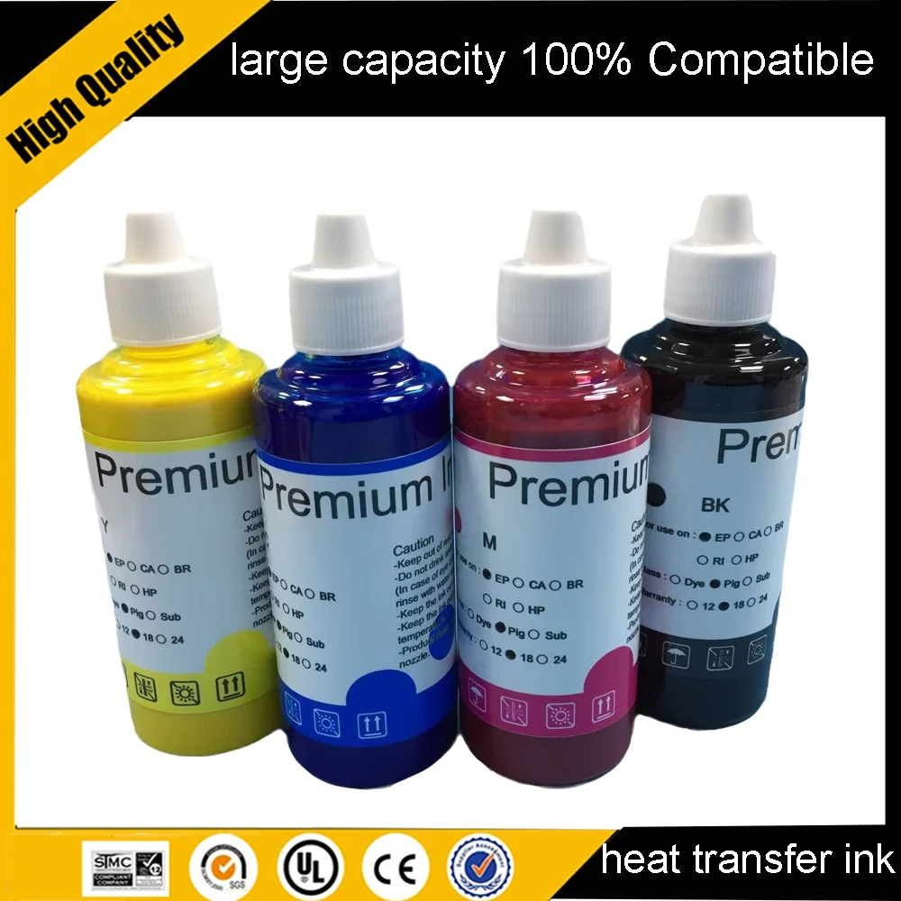 Sublimation Ink 100Ml - Encre de sublimation 100ML, 4 couleurs/ensemble,