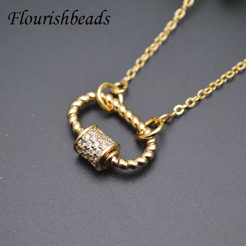 

45cm Nickel Free Real Gold Plating CZ Beads Paved Hip Hop Rock Pendant Gift for Women Men 10pcs/lot