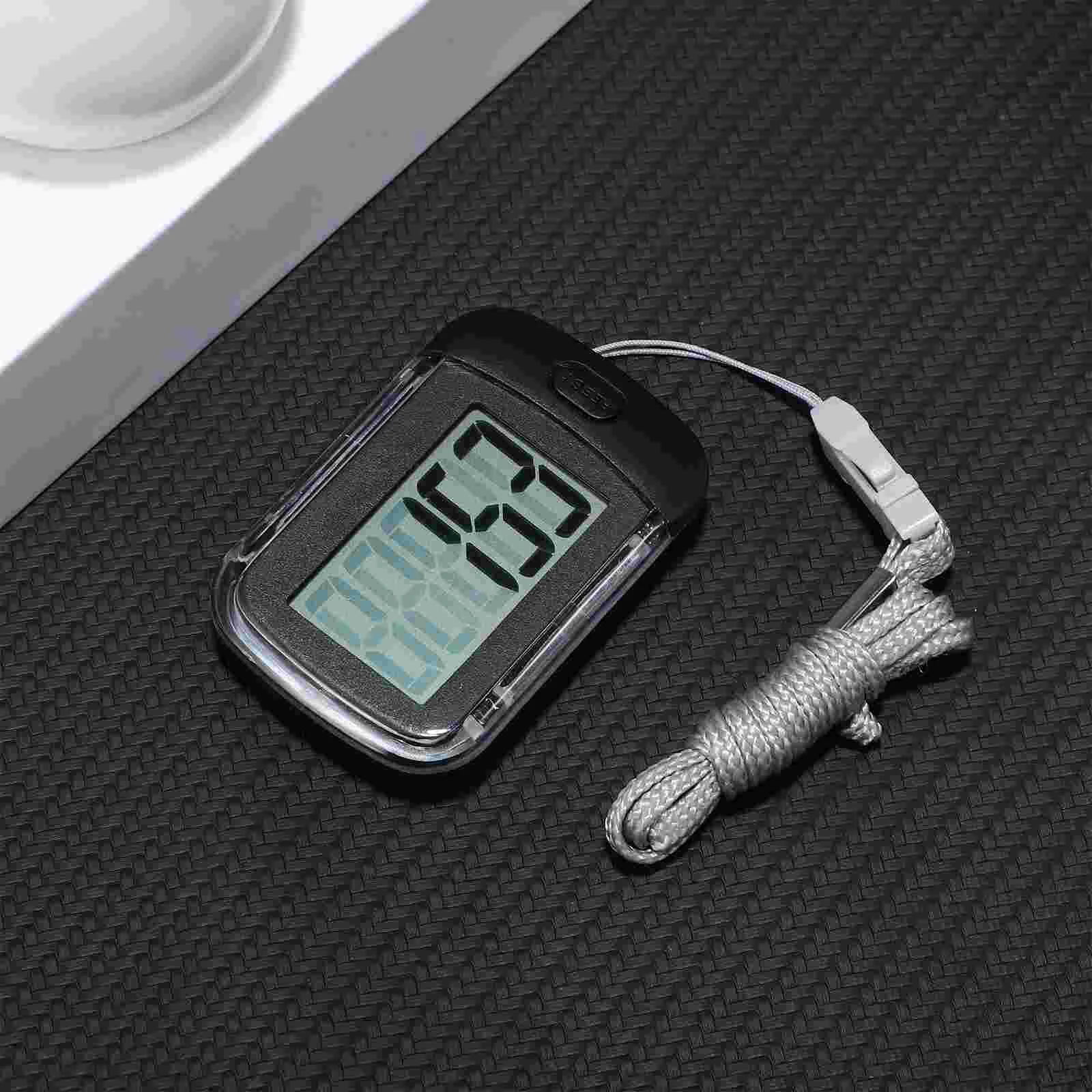 Pedometer with Waist Clip and Lanyard Black for Walking Step Gear Activity Number on Women Pedometers Steps Plastic 3d Fitness