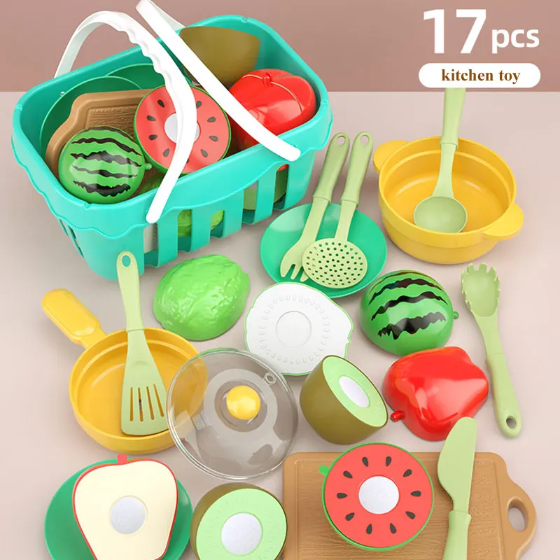 Educational Toy Kitchen Toy Set Cut Fruit and Vegetable Food Pretend Play House Simulation Toys Early Education Girls Boys Gifts