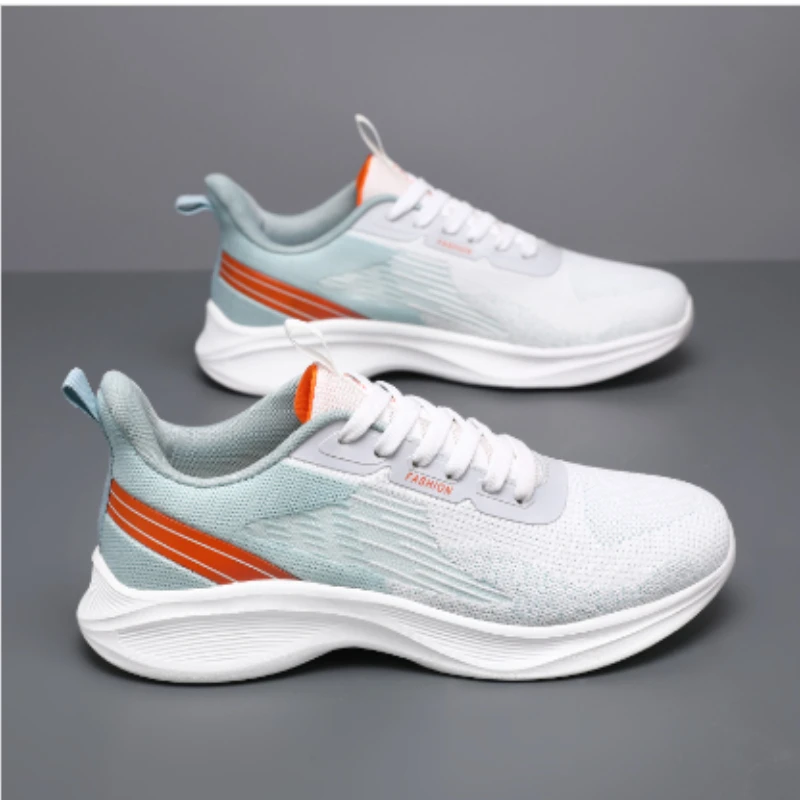 Men's Sneakers and Casual Shoes Men Breathable Lace-up Running Shoes Mesh Comfortable Air-cushioned Tenis Masculino De Corrid