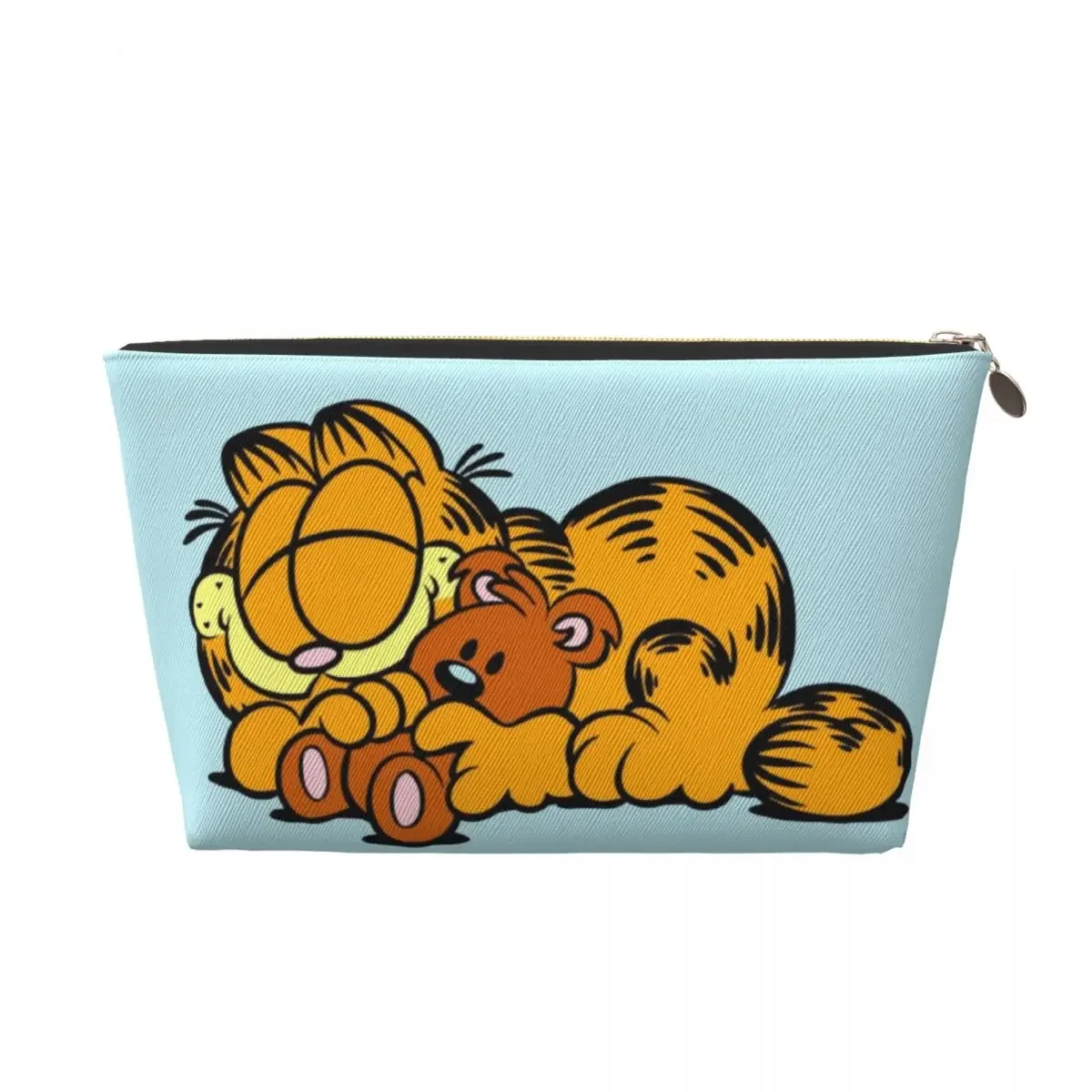 Custom Travel Garfields And Pooky Sleeping Toiletry Bag Fashion Cute Cat Makeup Cosmetic Organizer Beauty Storage Dopp Kit Case