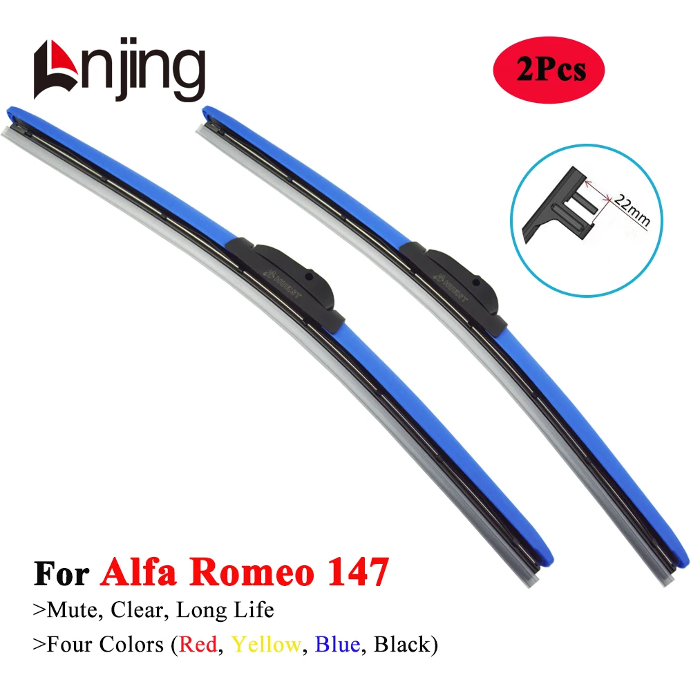 

LNJING Colorful Wiper Blades For Alfa Romeo 147 937 Hatchback 2000 2001 2002 2003 2005 2006 2008 2009 2010 Car Replacement Parts