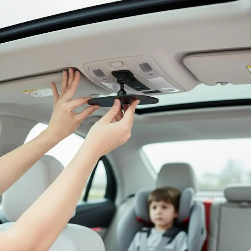 Car Rearview Mirror Wide View Safety Mirror For Windshield Infant Car Seats Clear Reflection 360-Degree Rotatable Adjustable