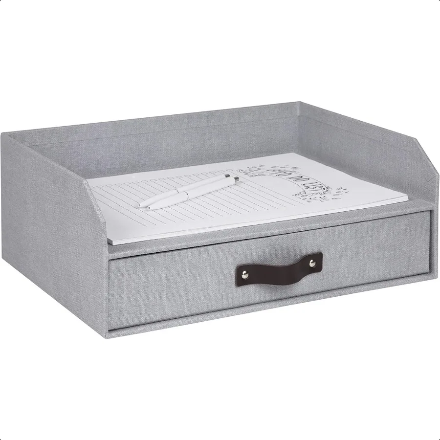 Bigso Box of Sweden Walter Vassoio per lettere per documenti formato A4 o lettera Vassoio per carta Organizzatore per scrivania con cassetto portaoggetti e St