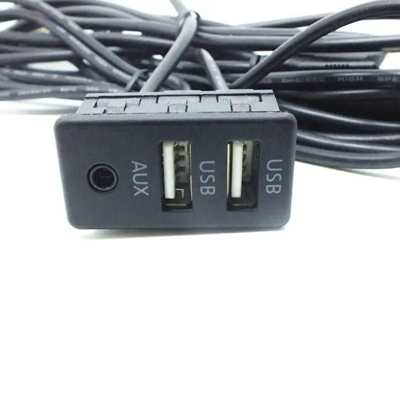 150cm Car Boat DIY Flush Mount Jack Dual USB Interface Auto AUX Extension Cable Automotive Power Cable