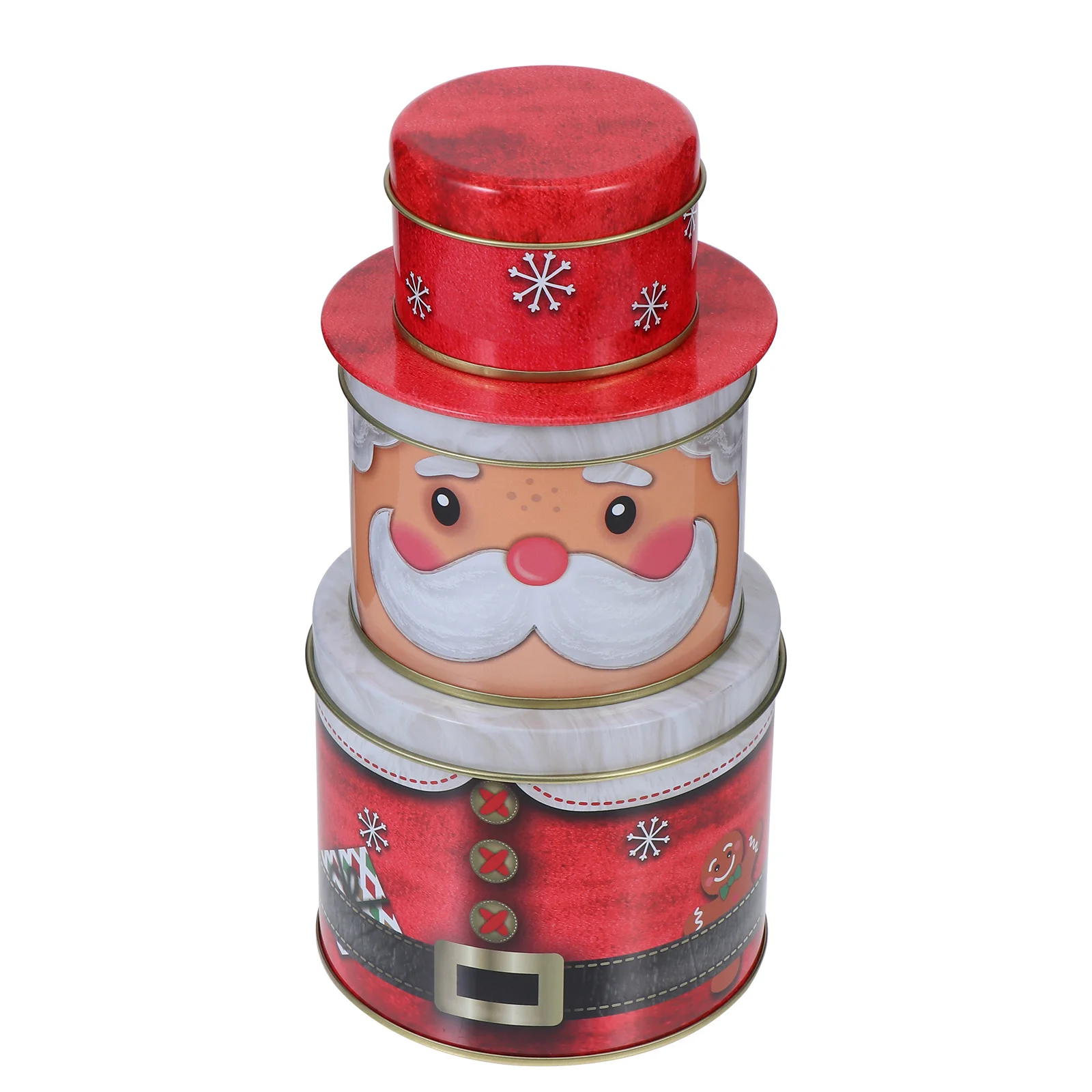 

Three-layer Storage Box Xmas Tins Candy Decoration Holiday Treat Christmas Gift