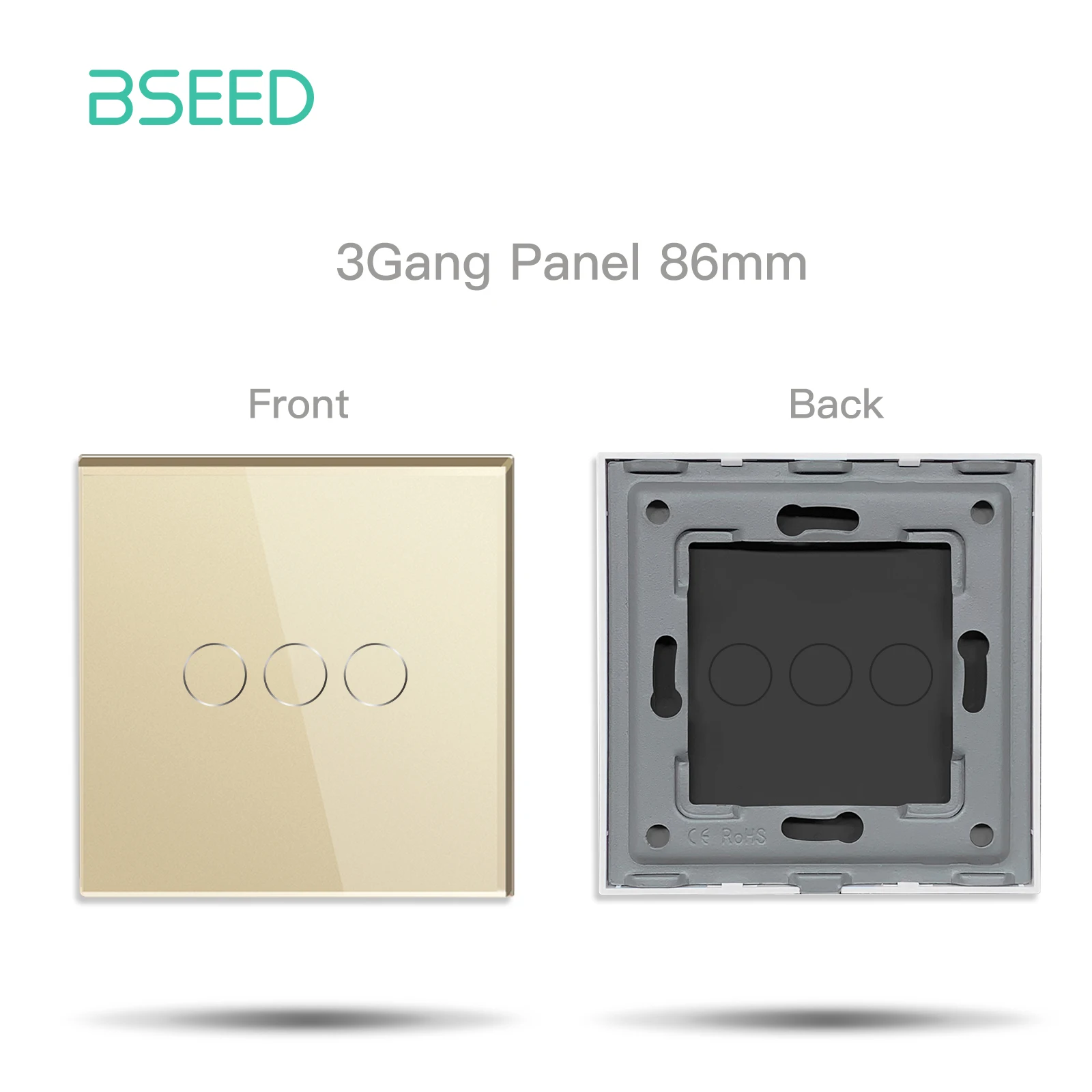 BSEED 1/2/3Gang WIFI Touch Schalter Nur Teil Glas Panel Smart Dimmer Vorhang Schalter Funktion DIY Teil EU Wifi Buchse Teile