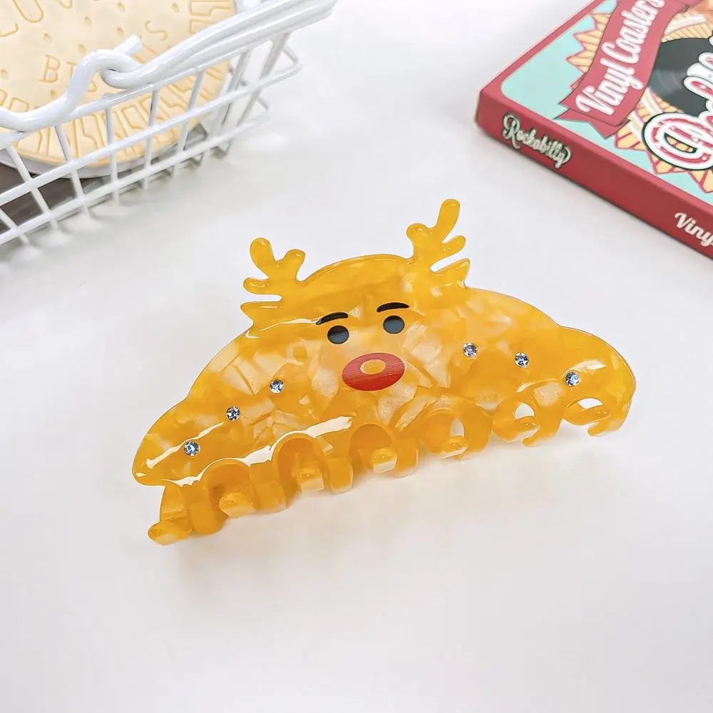 Deer Christmas Elk Hair Claw Penguin PVC Santa Claus Shark Clip Mid Size Hair Accessories Snowman Hair Clip Ladies/Girls