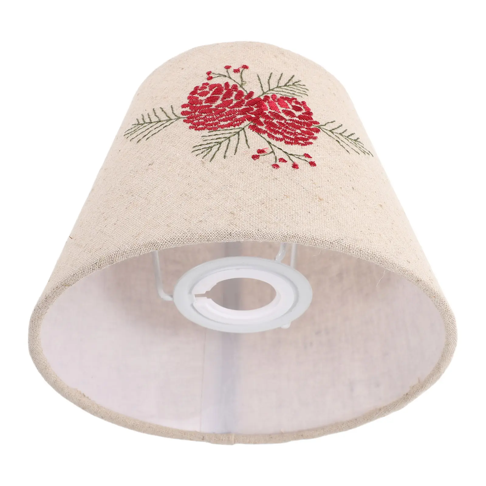 Small Barrel Embroidered Fabric Lampshade 4.3x6.7x5.1 for Table Lamp Bedside Light E27 E14 Base Decorative Lamp Cover