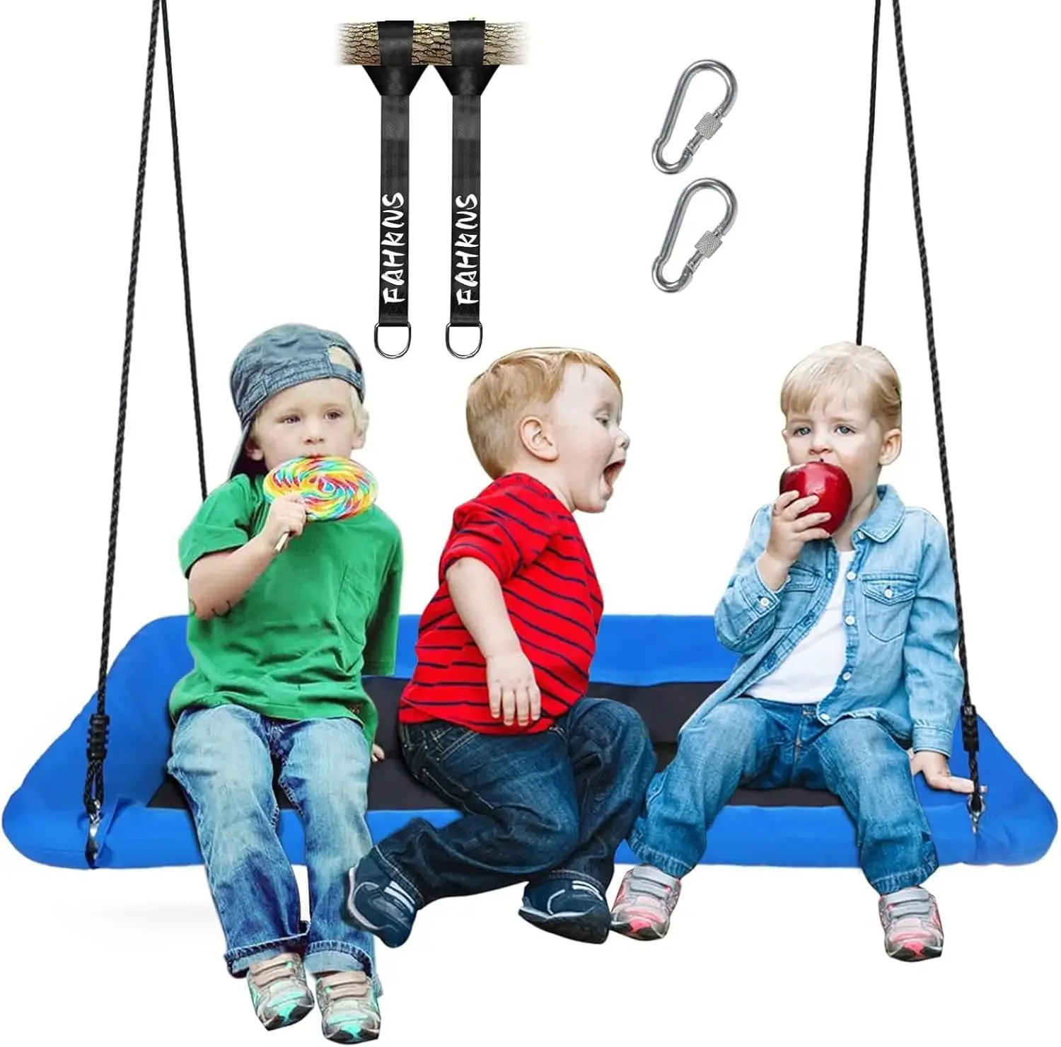

60" Blue Platform Swing for Kids & Adults, 800lbs Capacity, Steel Frame Outdoor Backyard Fun