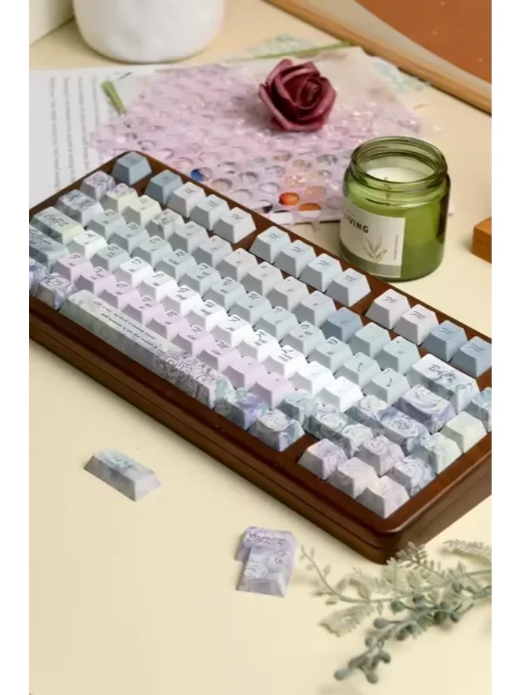 Twilight Rose Themed Keycaps Original Height