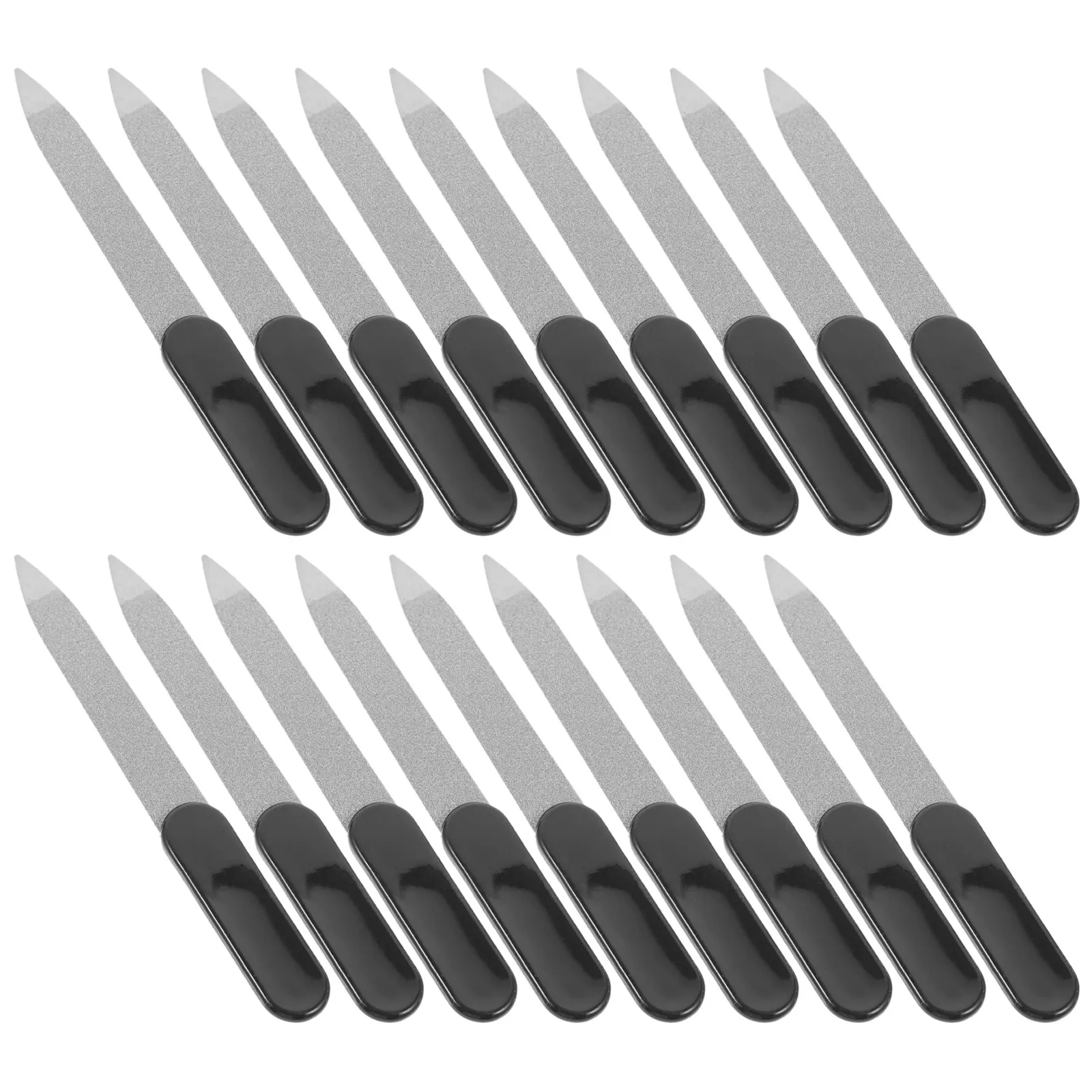 48Pcs Metal Nail Files Stainless Steel Double Sided Nail File High Hardness Black Design Manicure Pedicure Tool