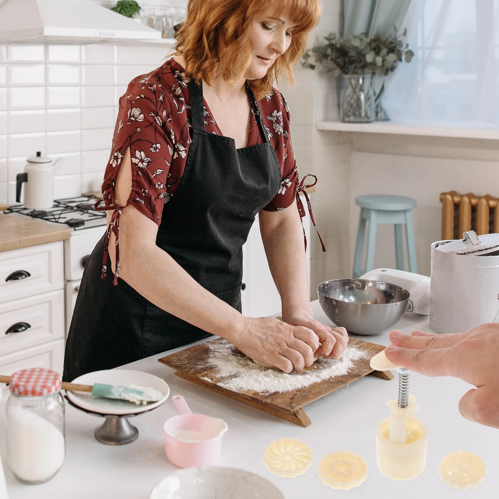 

1 set 1 Set 50G 3D Diy Mold Mooncake Cake Fondant Hand-Pressed Baking Tool Kitchen Dessert Soap Craft Template Baking Pan