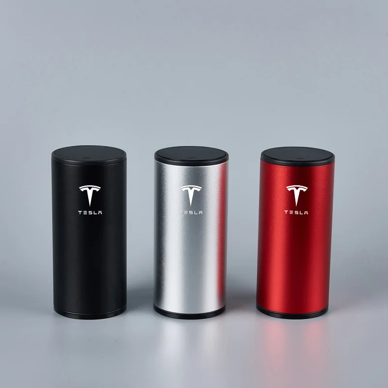 Alloy Car Trash Can Organizer Storage Bag Garbage Bin Ashtray For Tesla Model 3 Model X model Y Roadster SpaceX Auto Accessories