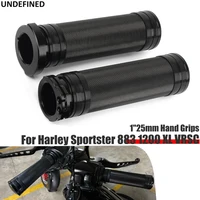 Empuñaduras de mano de 1 ""y 25mm para Harley Sportster 883 1200 XL VRSC Touring Dyna Softail personalizado 96-UP manillar motocicleta aluminio negro