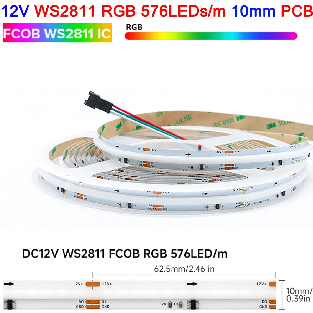 5 m SPI RGB RGBW RGBCCT COB LED-striplicht DC12V 24V 840 784 720 576 LEDs / M Flex FCOB LED-tape Licht dimbaar lineair linttape