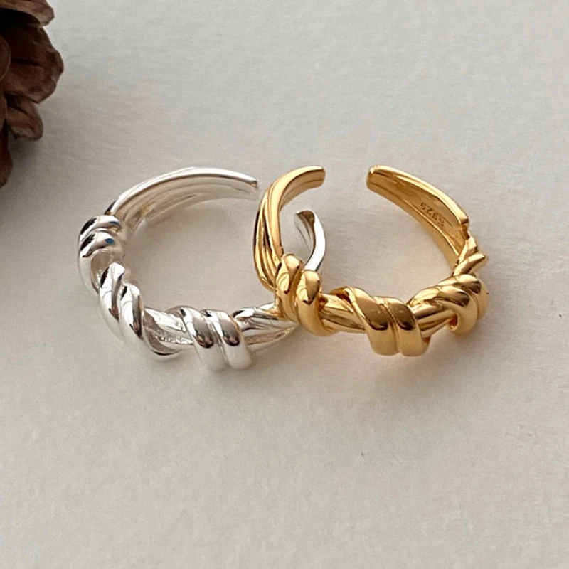 Vintage Metall Gold Farbe unregelmäßige Kurve Kreuz Twist Öffnung veränderbare Ring für Frauen Schmuck Finger Anillos Zubehör Geschenk