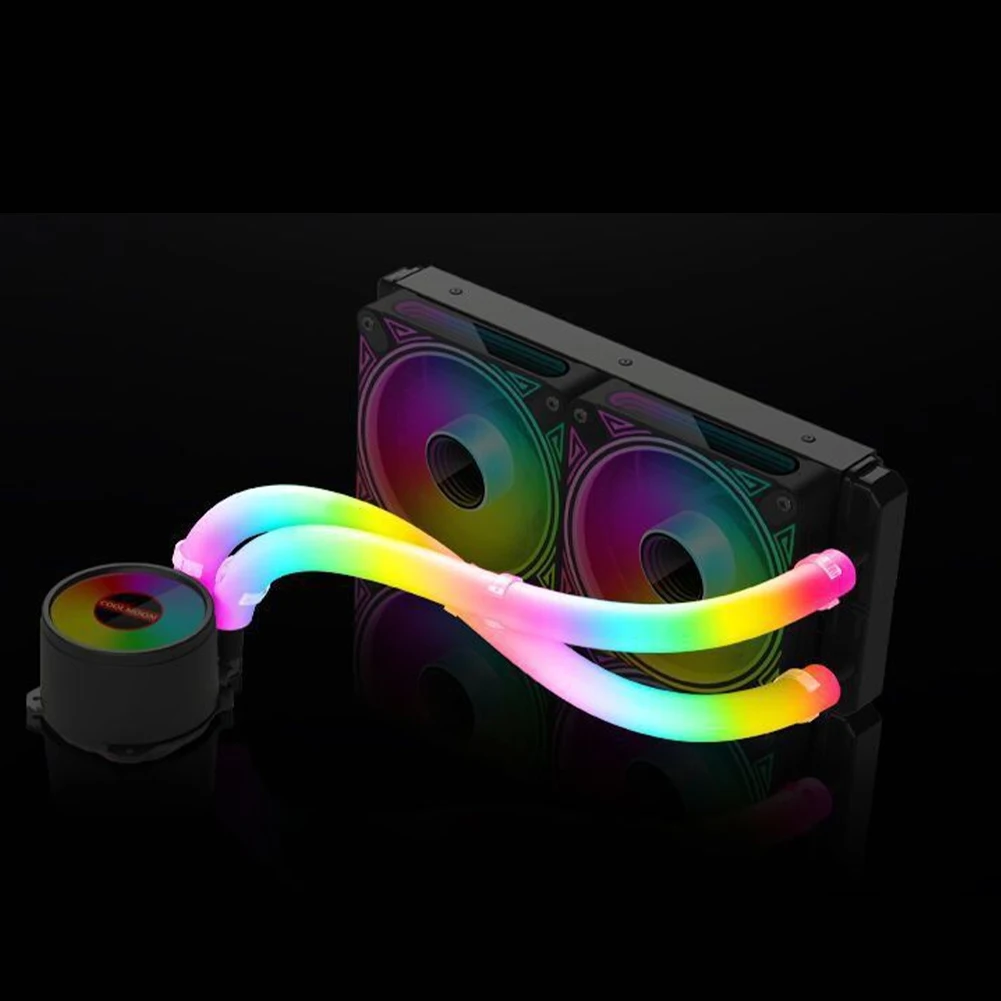 2 قطعة أنبوب تبريد المياه السائلة الباعثة للضوء سيليكون 5 فولت 3Pin ARGB خرطوم تبريد المياه أنبوب مضيئة كم حافظة الكمبيوتر ديكور