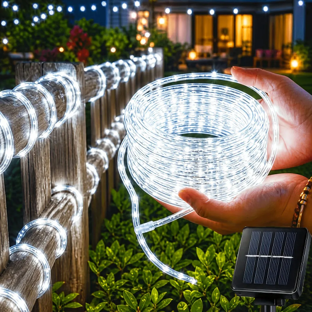 Outdoor Solar Water Pipe Light 8 Modes IP65 Flexible Suitable for Gardens Tree Decoration Thanksgiving Halloween