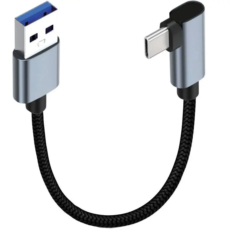 

USB 3.0 (Type A) Male to USB 3.1 (Type C) 90 Degree Bend Angle 5GB Transmission Speed Computer Laptop Phone Data Charging Cable