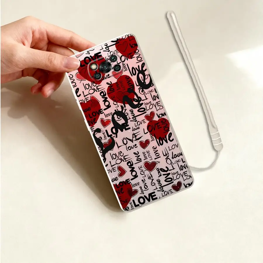 Funda para Xiaomi Poco C71 F5 F3 X4 X3 Pro F4 C85 X3 NFC, Funda trasera suave para teléfono, diseño de corazones