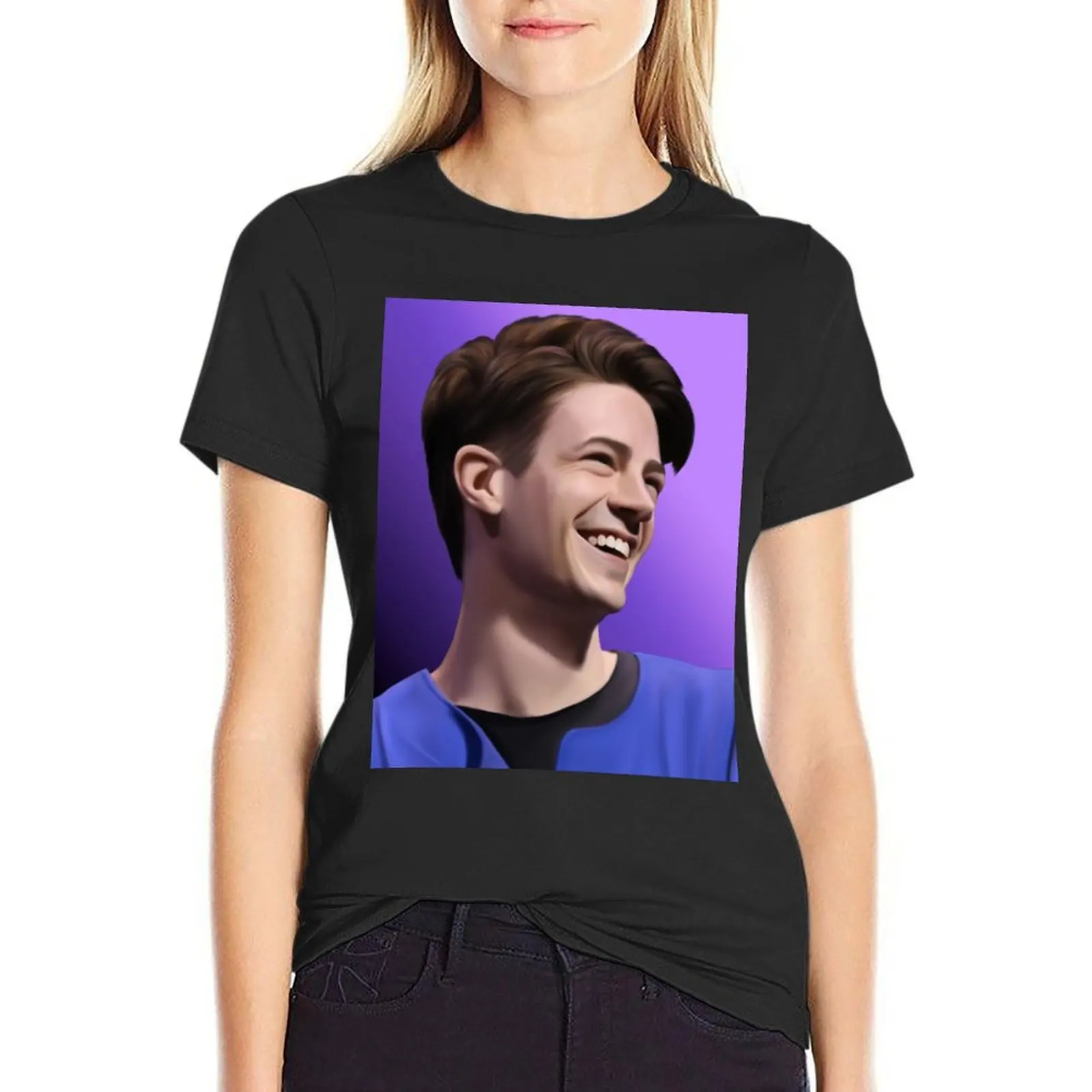 

Grant Gustin T-Shirt summer tops Blouse funny blacks western t-shirt dress for Women