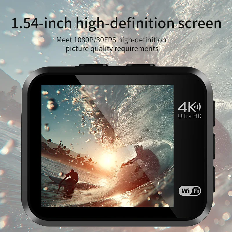4K Wifi Anti-Shake Camera  Waterproof Sports Camera with Remote Control Dual Screen Touch Control Wide Angle Pro DV
